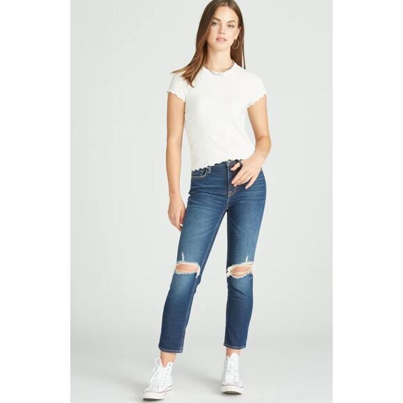 NWT Vigoss Frankie Slim Straight Leg Jeans Dark Wash Women's Size 31 - Picture 1 of 14